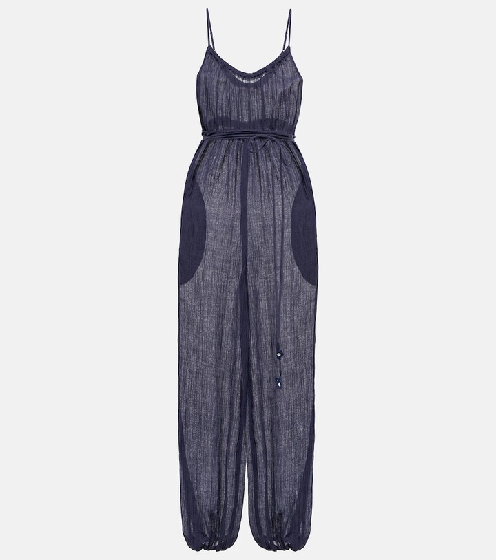 Tory Burch Cotton and ramie gauze jumpsuit ShopStyle