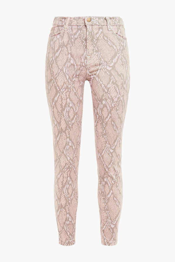 J Brand Snake-print high-rise skinny jeans ShopStyle