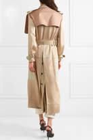 Thumbnail for your product : Valentino Oversized Patchwork Hammered-satin Trench Coat - Beige