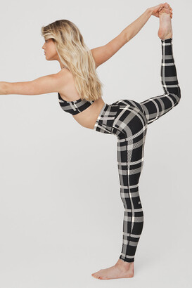 Alo Yoga  Airlift High-Waist Magnified Plaid Legging in Black/Ivory, Size:  2XS - ShopStyle
