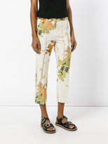 Thumbnail for your product : Pt01 floral-print cropped trousers - women - Polyester/Spandex/Elastane - 38