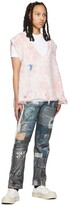 Thumbnail for your product : Doublet Pink & White Knit Bleached V-Neck Vest