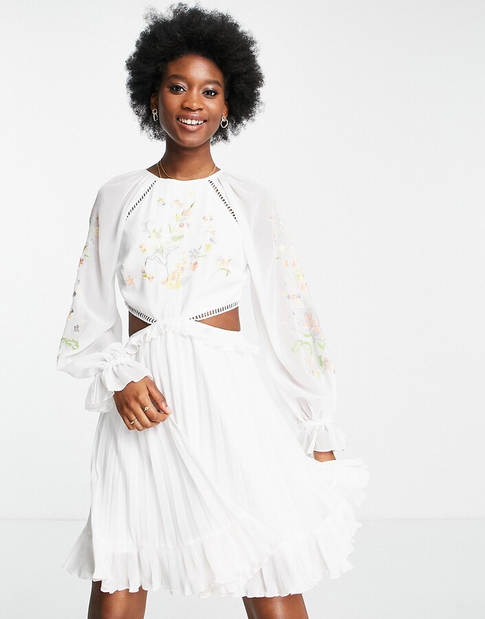 embroidered white dress