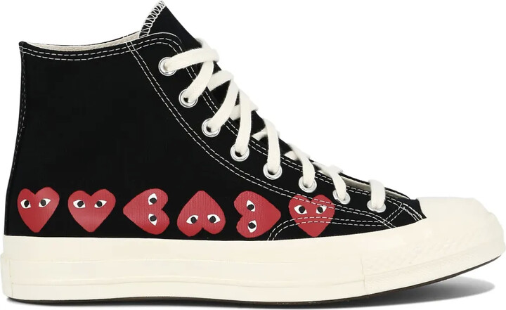 COMME DES GARÇONS PLAY X CONVERSE Heart-Print High-Top Trainers