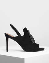 pour la victoire hettie tiered fringe tassel heel mule