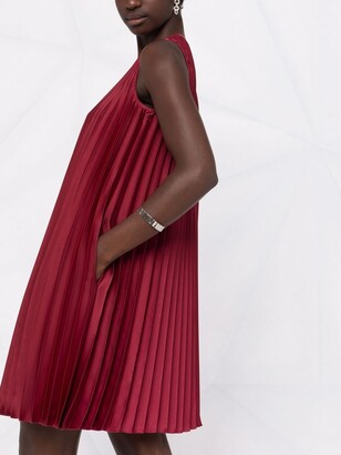 RED Valentino Pleated Round-Neck Dress