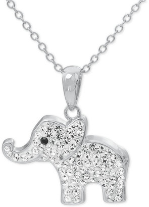Macy's Crystal Elephant Pendant Necklace in Fine Silver-Plate