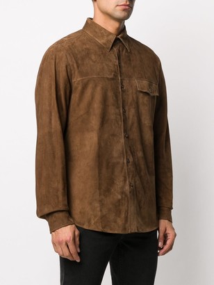 Ajmone Long Sleeve Leather Shirt