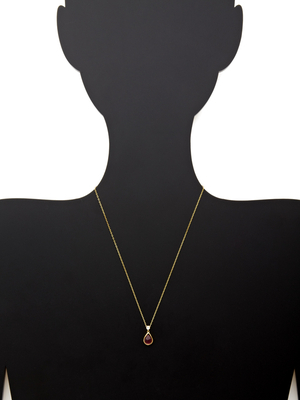 Ila Harper Diamond & Pink Tourmaline Teardrop Pendant Necklace