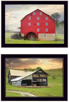 Trendy Décor 4U Mail Pouch Barn and Mill Collection By Lori Deiter, Printed Wall Art, Ready to hang, Black Frame, 20" x 14"