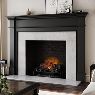 Modern Ember Lakeport Traditional Wood Fireplace Mantel Surround Kit Includes Wooden Mantel Surround And Shelf