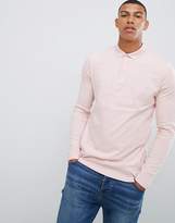 Thumbnail for your product : ASOS Design DESIGN long sleeve jersey polo in pink