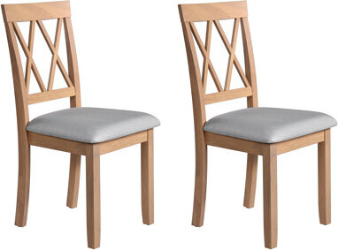 Gracie Oaks Modern Upholstered Dining Chairs Set of 2 – Solid Wood Legs, Padded Fabric Seats