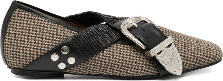 Toga Buckle-Embellished Tweed Pumps