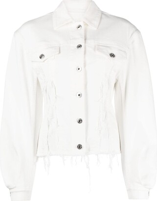 Distressed Denim Jacket – White on White