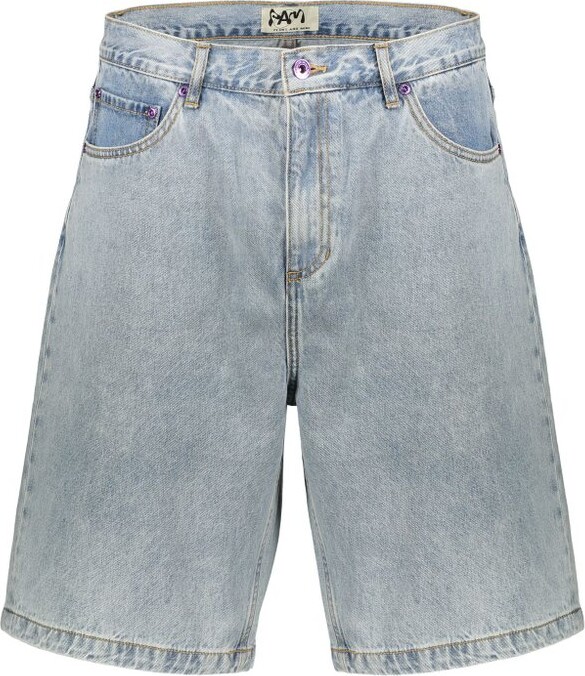 PAM Contrast-Stitch Denim Shorts