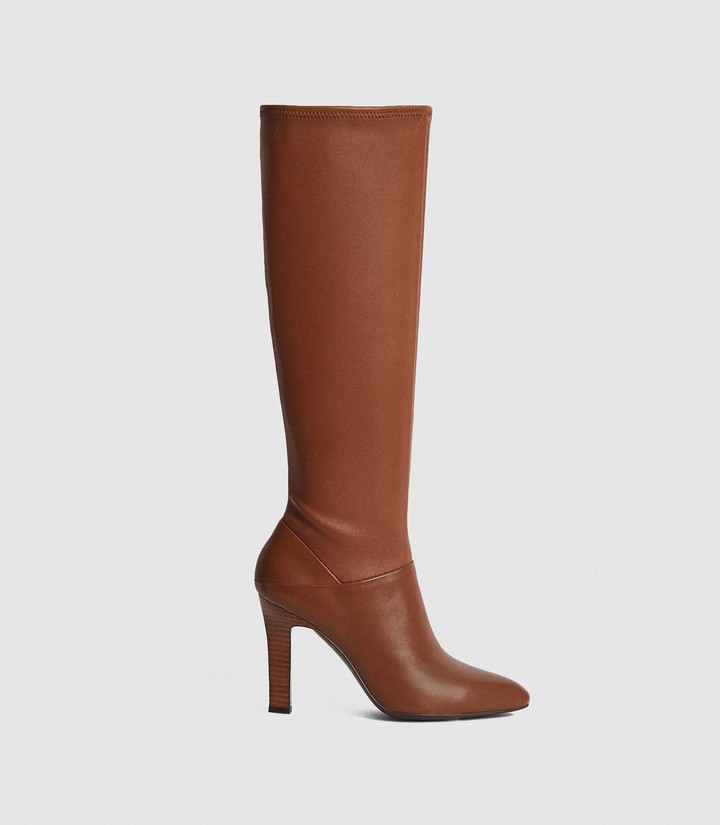 caramel knee high boots