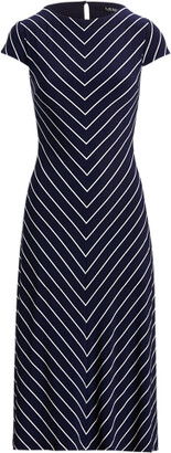 Ralph Lauren Chevron Cap-Sleeve Jersey Dress