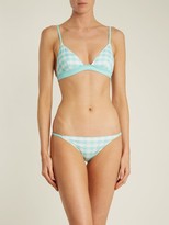 Thumbnail for your product : Solid & Striped The Morgan Gingham Bikini Briefs - Light Blue