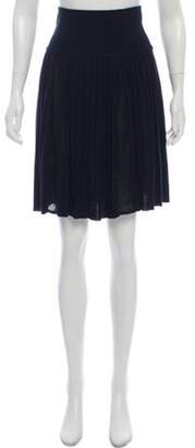 Magaschoni Pleated Lace Mini Skirt Navy Pleated Lace Mini Skirt