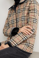 Thumbnail for your product : Burberry Reversible Corduroy-trimmed Quilted Shell And Checked Cotton Jacket - Midnight blue