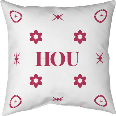 Khieu Houston Basketball Colors Red White Twill Pillow