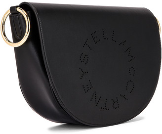 Stella McCartney Leather Flap Shoulder Bag in Black | FWRD