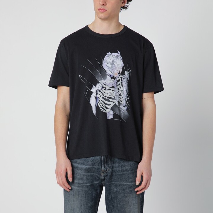 Our Legacy Black T-shirt with Cybernetic Angel print