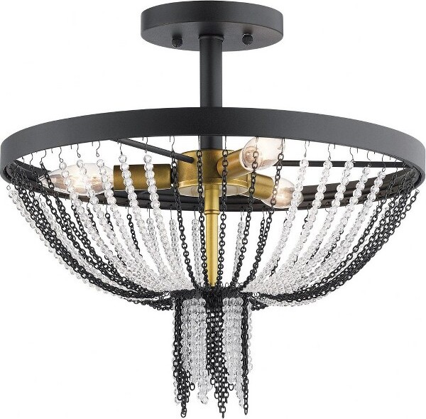 Kichler KichlerLightingAlexia3-LightSemi-FlushMountinTexturedBlack