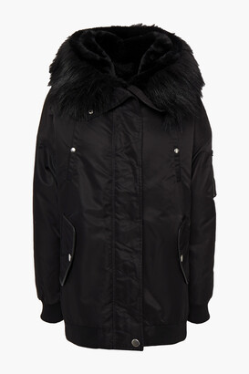 Maje Gerone faux fur-lined shell hooded coat