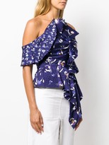 Thumbnail for your product : Self-Portrait One Shoulder Ruffle Blouse