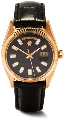 LIZZIE MANDLER Vintage Rolex Day-date Diamond & Rose-gold Watch - Rose Gold