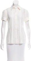 Thumbnail for your product : RED Valentino Short Sleeve Lace-Trimmed Top