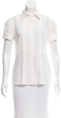 RED Valentino Short Sleeve Lace-Trimmed Top