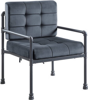Adriel Tufted Velvet Accent Chair with Metal Frame