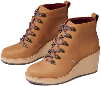 toms tan wedge booties