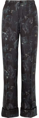 F.R.S For Restless Sleepers - Etere Printed Silk-twill Pajama Pants - Black