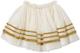 Thumbnail for your product : Billieblush Glittered Striped Stretch Tulle Skirt