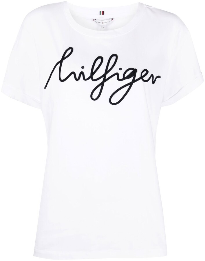 Tommy Hilfiger White Women's T-shirts | ShopStyle