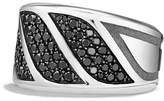 Thumbnail for your product : David Yurman Graphic Cable Band Ring with Black Diamonds