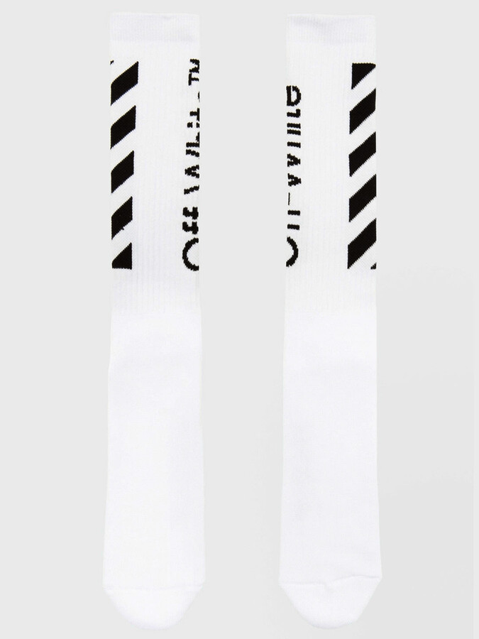 OffWhite White Diag Logo Socks ShopStyle
