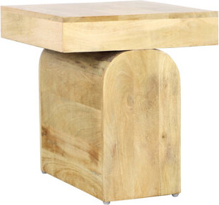 Casimiro 20" Wide Mango Wood End Table, Light Natural