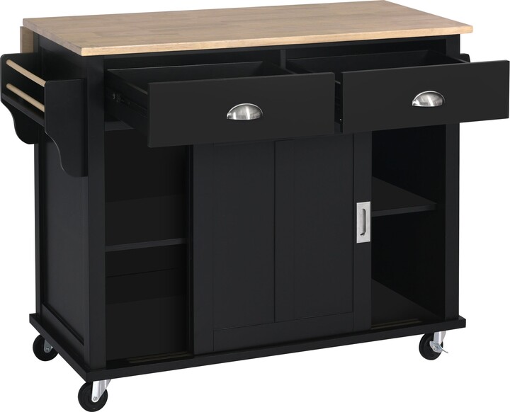 Kitchen Cart with Storage Cabinet and 2 Drawers - ShopStyle