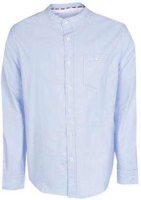 boohoo Long Sleeve Grandad Collar Oxford Shirt