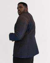 Thumbnail for your product : ASOS DESIGN Plus super skinny blazer in glitter black velvet