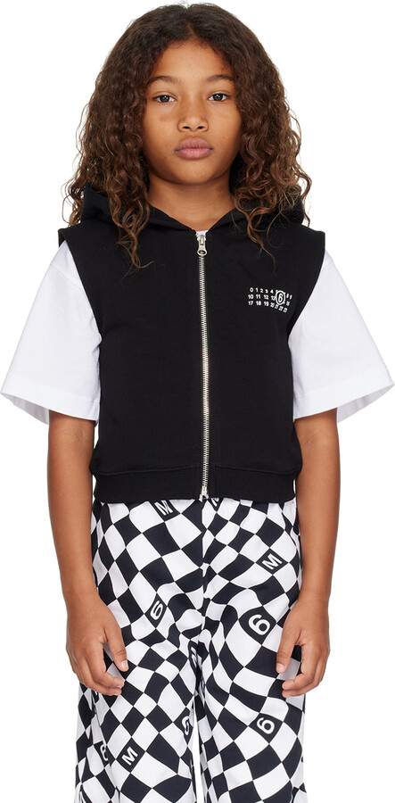 MM6 MAISON MARGIELA Kids Black Zip Up Hoodie