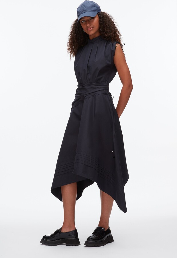 Ruched Handkerchief Dress in MIDNIGHT