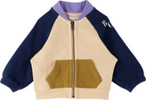Thumbnail for your product : Bobo Choses Baby Beige & Navy Color Block Zip-Up Sweater