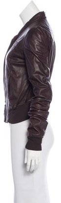 Rick Owens Wool-Trimmed Leather Jacket