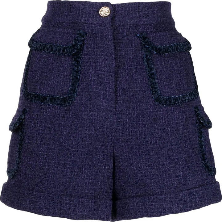 Edward Achour Paris Tweed Pocketed Shorts